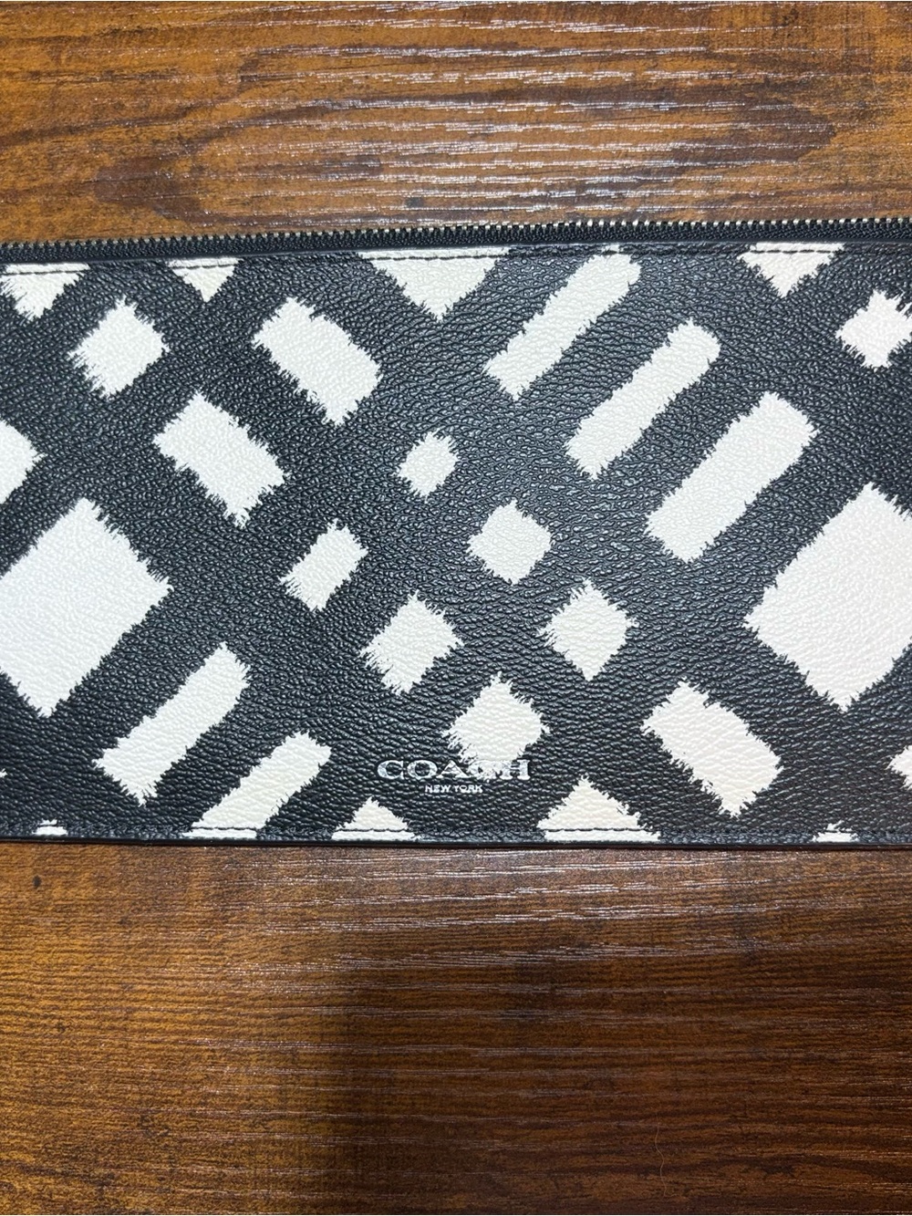 Coach Bleecker 50870 Black White Print Clutch - Picture 4 of 10